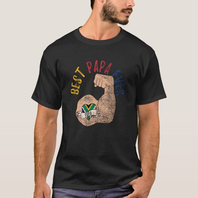 Best Papa Ever South African Dad Fathers Day Vinta T-Shirt (Front)