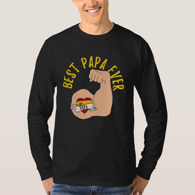 Best Papa Ever Spanish Dad Fathers Day T-Shirt (Front)
