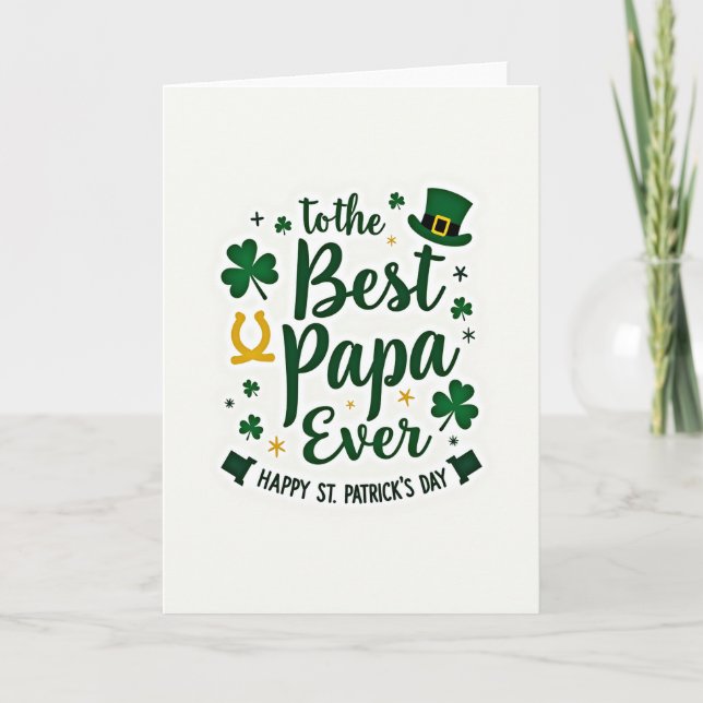 Best Papa Ever St Patricks Card (Front)