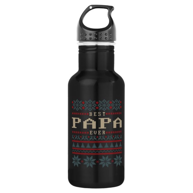 Best Papa Ever Stainless Steel Water Bottle (Front)