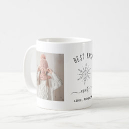 Best Papa Ever | Two Photo and Silver Snowflake Coffee Mug