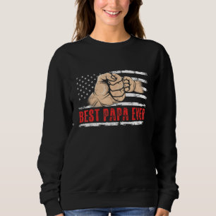 Best Papa Ever US American Flag Fathers Day Sweatshirt