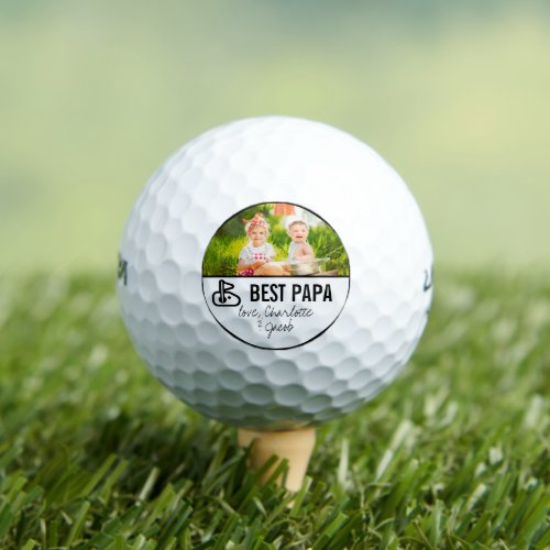 Best Papa  Fathers Day Photo Golf Balls