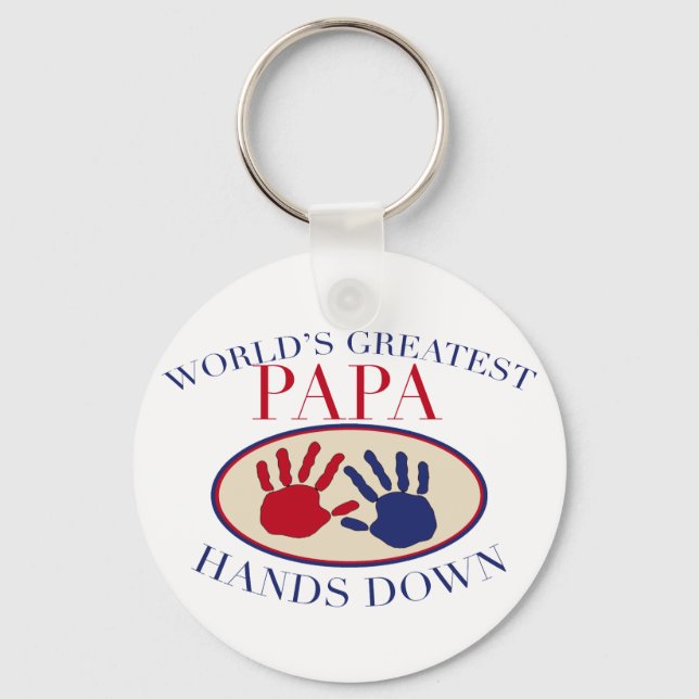 Best Papa Hands Down Keychain (Front)