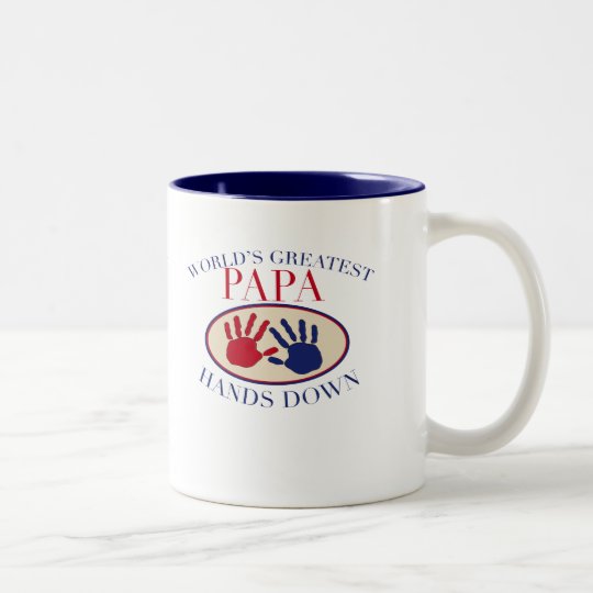 Best Papa Hands Down Two-Tone Coffee Mug