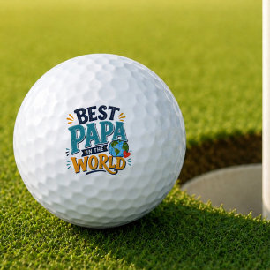 Best Papa in the World Golf Ball