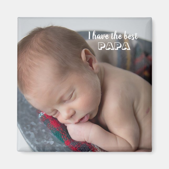Best Papa Photo Magnet (Front)