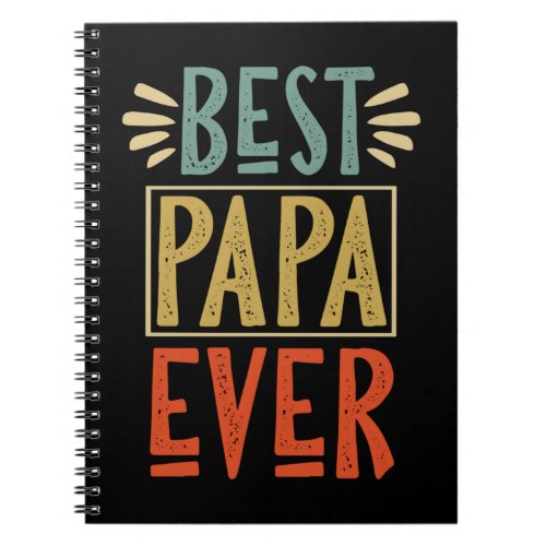 Best Papa Retro Awesome Father Notebook