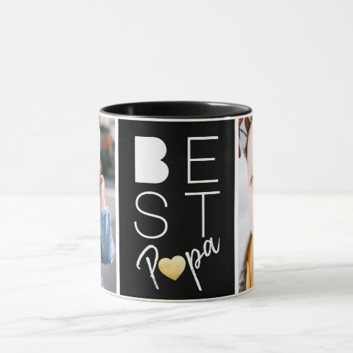 Best Papa Two Photo Back White Mug