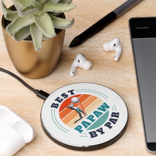 Best Papaw By Par Golfing Grandpa Custom Wireless Charger