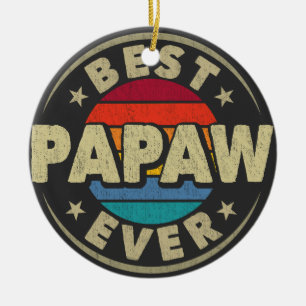 Best Papaw Ever Retro Vintage Grandpa Fathers Day Ceramic Ornament