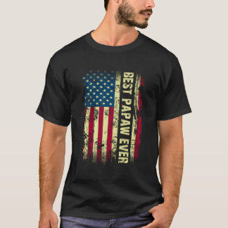 Best Papaw Ever Vintage American Flag Gift Fathers T-Shirt