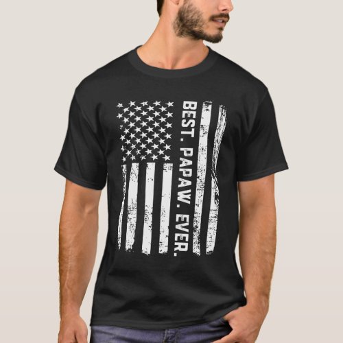 Best Papaw Ever Vintage American Flag T_Shirt
