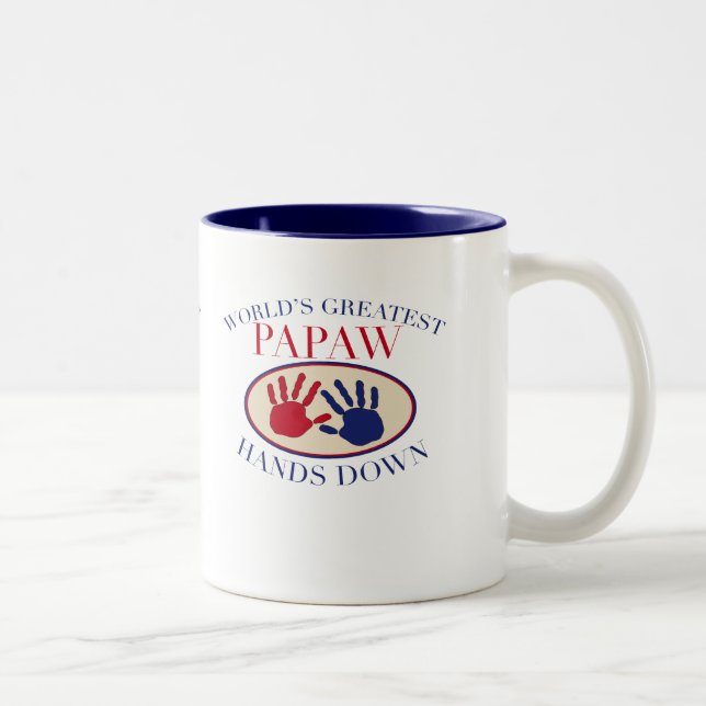 Best Papaw Hands Down Two-Tone Coffee Mug (Right)