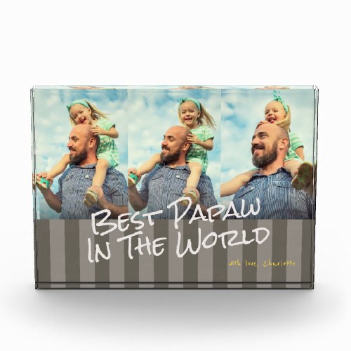 Best Papaw In The World Custom Photo Block