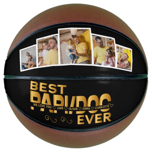 Best  Papi Ever Custom Family 5 Photo With Names  Basketball