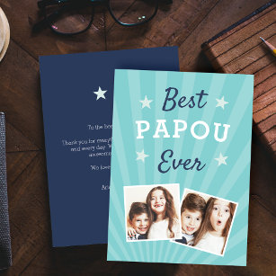Best Papou Ever   Father's Day Flat Photo Card