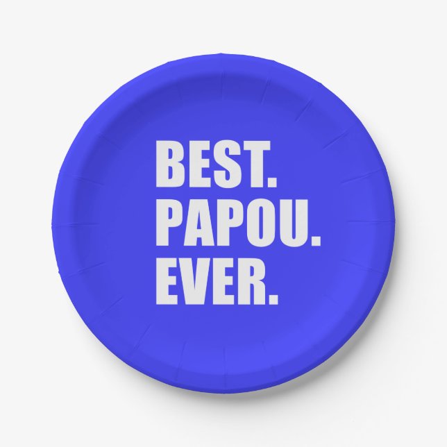 Best Papou Ever Greek Grandfather Party Paper Plates (Front)