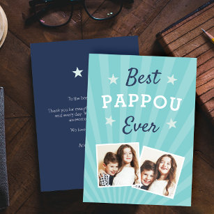 Best Pappou Ever   Father's Day Flat Photo Card