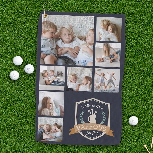 Best Pappous By Par  Photo Collage Golf Towel