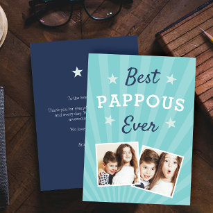 Best Pappous Ever   Father's Day Flat Photo Card