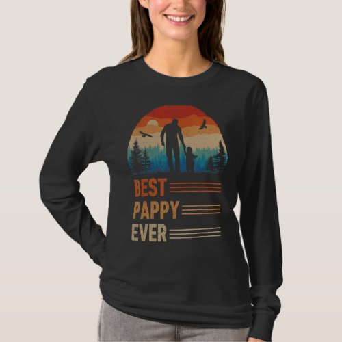 Best Pappy Ever Men Retro Vintage Sunset Decor Gra T_Shirt