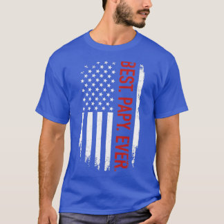 Best papy ever with us american flag vintage for g T-Shirt