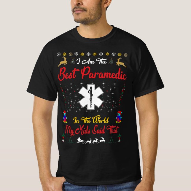 Best Paramedic Christmas T-Shirt (Front)