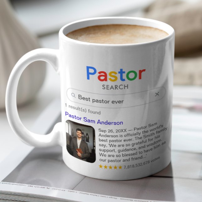 Best Pastor Ever Search Result Photo & Message Coffee Mug (Creator Uploaded)