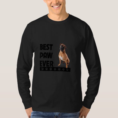 Best Paw Ever Boxer Bulldog Dad Fathers Day Dog  T_Shirt