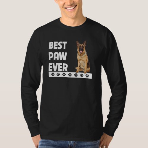 Best Paw Ever German Shepherd Dad Fathers Day Gsd  T_Shirt