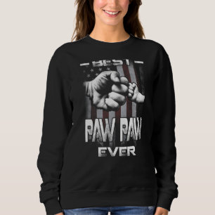 Best Paw Paw Ever Fist bump USA Flag Father's Day Sweatshirt