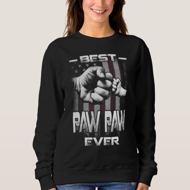Best Paw Paw Ever Fist bump USA Flag Father's Day Sweatshirt (Front)