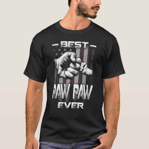 Best Paw Paw Ever Fist bump USA Flag Fathers Day T_Shirt