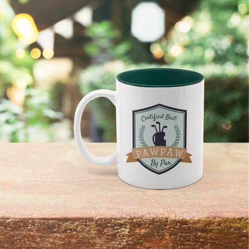 Best Pawpaw By Par  Golf Grandpa  Two_Tone Coffee Mug
