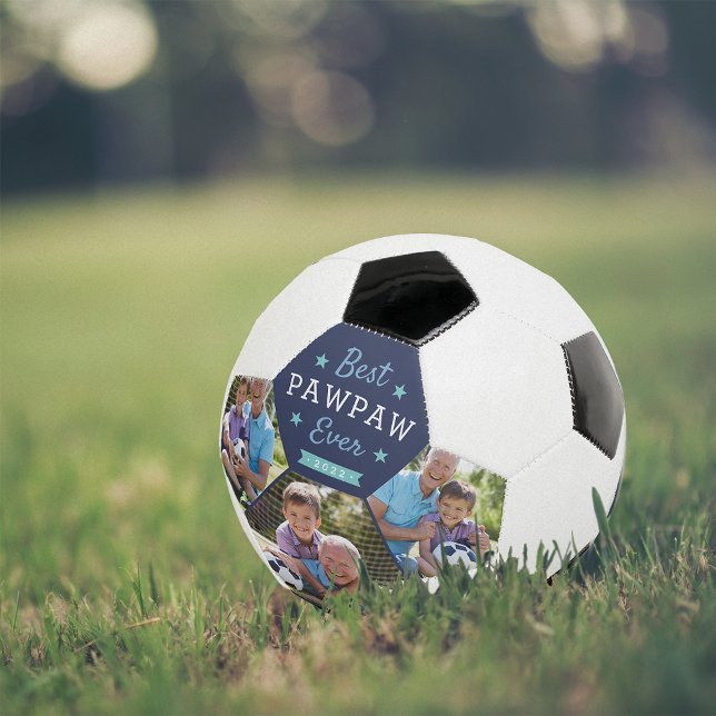 Best Pawpaw Ever | Custom Grandpa Photo Soccer Ball (Creator Uploaded)