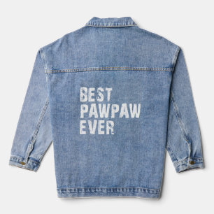 Best PawPaw Ever Father's Day Vintage Retro Paw-Pa Denim Jacket