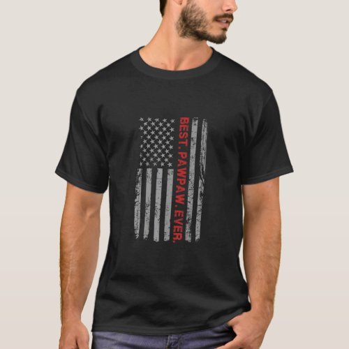 Best Pawpaw Ever Vintage American Flag For Dad Pap T_Shirt