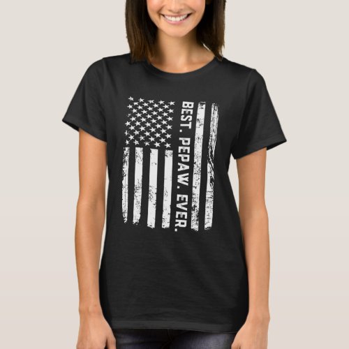 Best Pepaw Ever Vintage American Flag T_Shirt