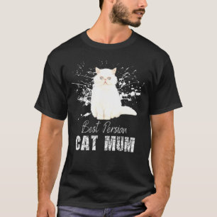 Best Persian Cat Mom White Persian Cat With Paint  T-Shirt