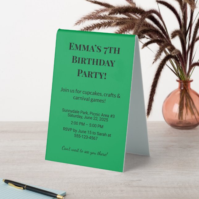 Best Personalized Birthday Table Tent Sign (In SItu (Table))