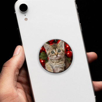 Best Personalized Picture Cat Kitten   Name Photo Popsocket by teeloft at Zazzle