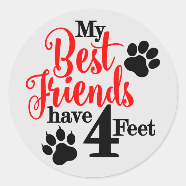 Best Pet Friend Classic Round Sticker (Front)