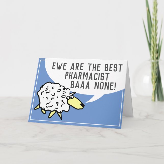 Best Pharmacist Bar None - Sheep Pun Card (Front)