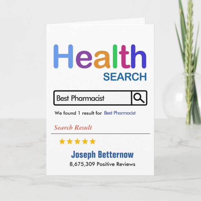 Best Pharmacist Funny Gift  Letterpress Thank You Card (Front)