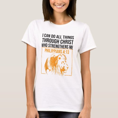 Best Philippians 413 Christian Lion Head Gift Men T_Shirt