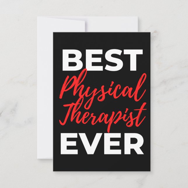Best Physical Therapist Ever Thank You Card (Front)