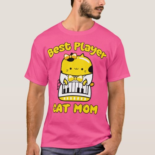 Best Piano Player and Cat Mom Cat Playing Piano T_Shirt