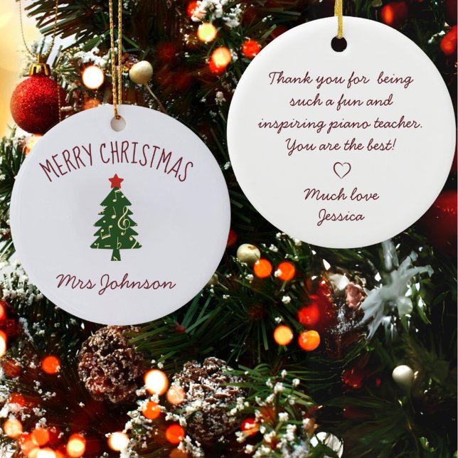 Best Piano Teacher Customizable gift Ornament (Creator Uploaded)
