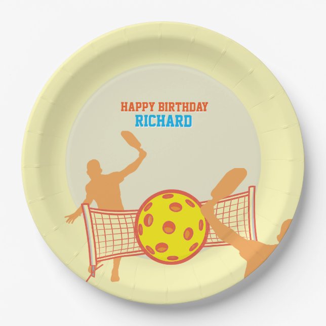 Best Pickleball Player Funny Birthday Party Paper Plates (Front)